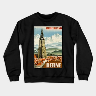 Berne,Switzerland,Travel Poster Crewneck Sweatshirt